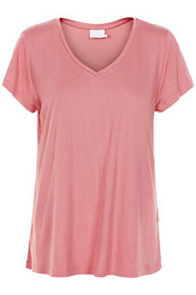 Anna V-neck Tee - Pink nectar