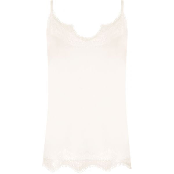 Off- white lace strap top