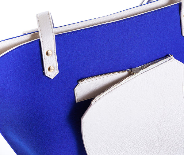 Lorraine tote bag - Blue Cubic